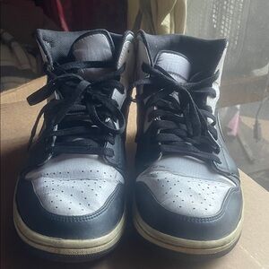 Nike Black and White High-Top Sneakers man size 10